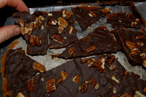 The original recipe toffee with nuts. 
